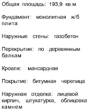 Проект коттеджа из газосиликата - 